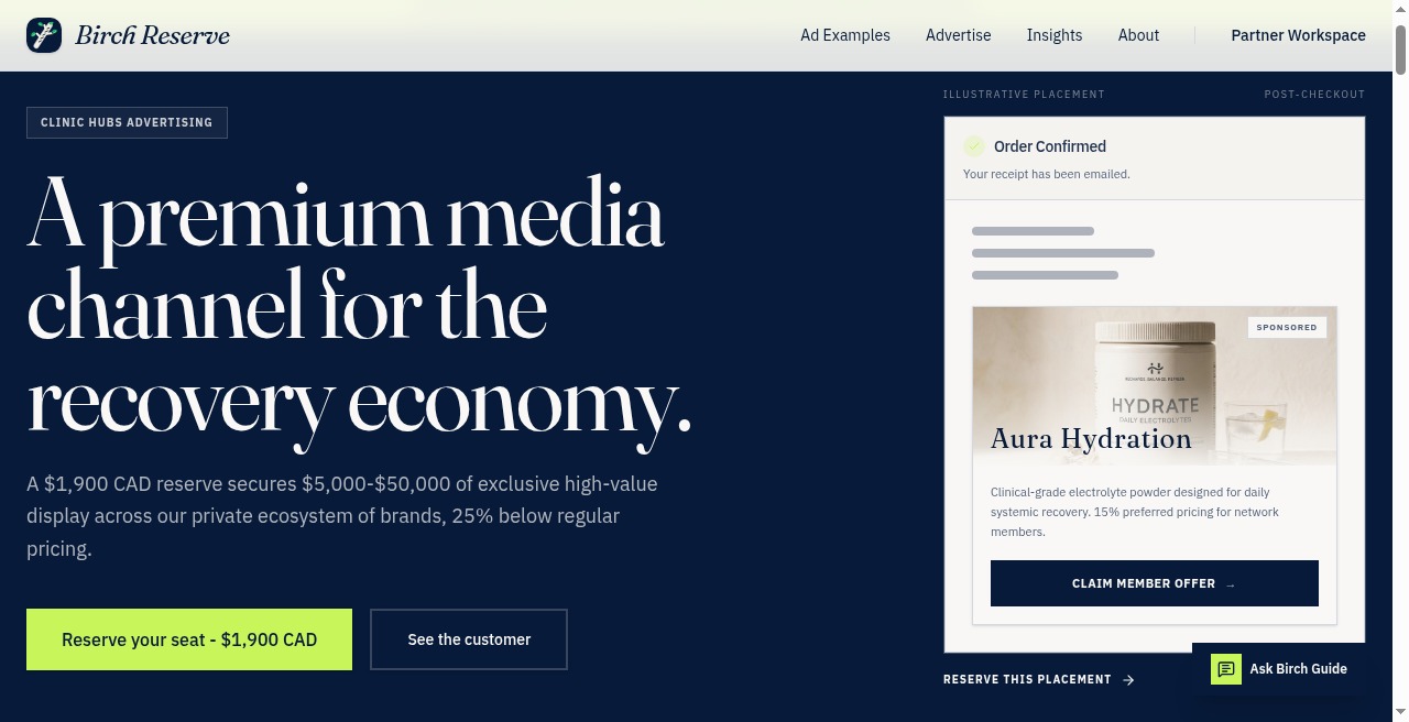 Birch Reserve private health and wellness media network