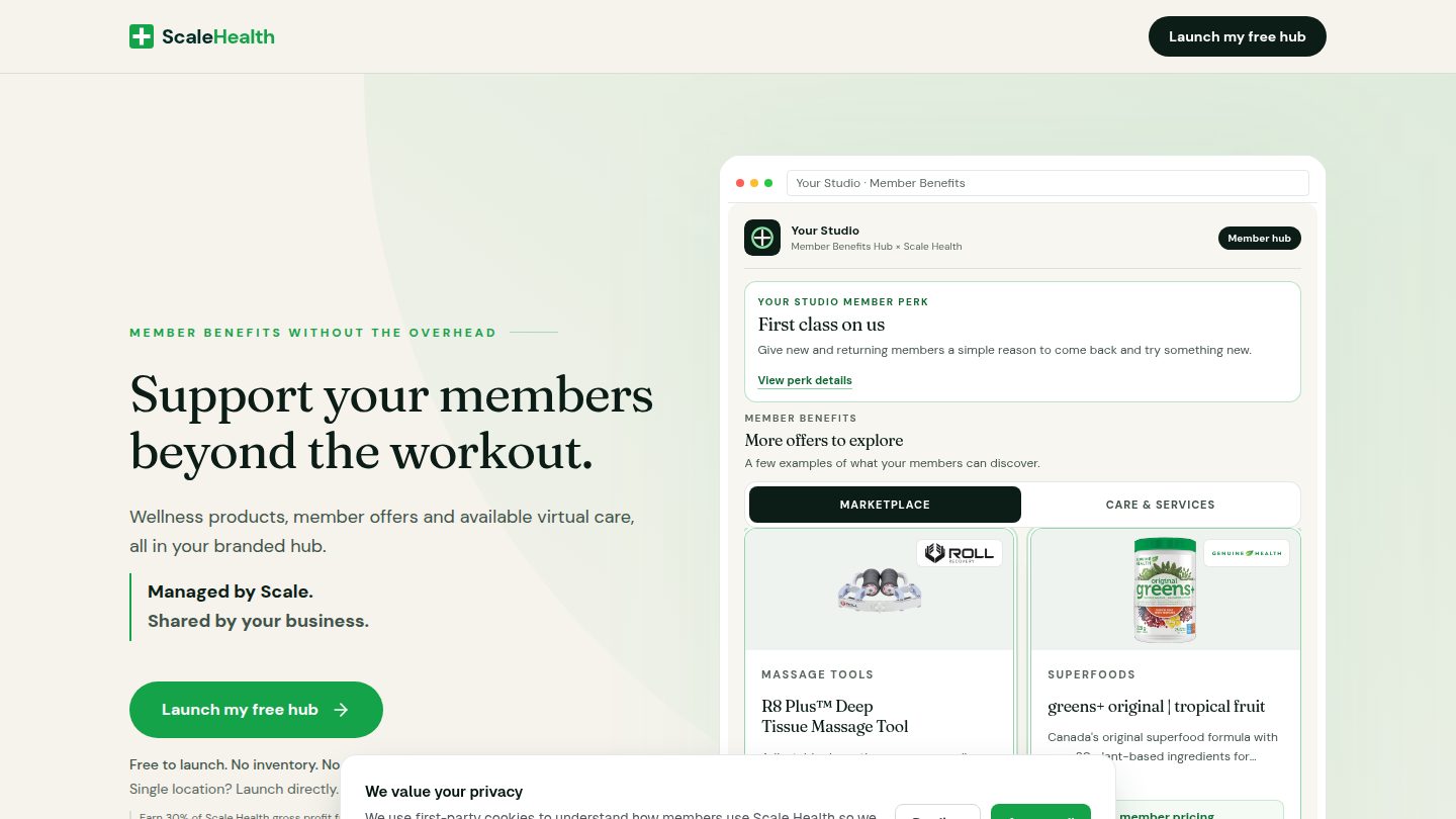 Scale Health clinic hubs — a turnkey clinic on a partner site