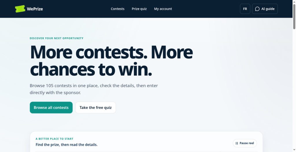 WePrize community prizes and contests